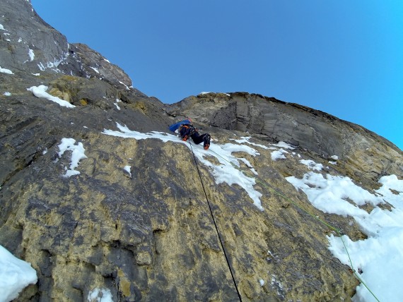 Začetek strme stopnje v zgornjem delu Mt. Tuzo